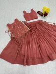 2MODERN CRUNCHY SILK PLAIN LEHENGA CHOLI WITH THREAD AND SEQUENCE WORK JACKET WEDDING WEAR WHOLESALE PRICE ETHNIC GARMENT (19)
