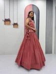 2MODERN CRUNCHY SILK PLAIN LEHENGA CHOLI WITH THREAD AND SEQUENCE WORK JACKET WEDDING WEAR WHOLESALE PRICE ETHNIC GARMENT (19)