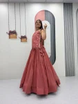 2MODERN CRUNCHY SILK PLAIN LEHENGA CHOLI WITH THREAD AND SEQUENCE WORK JACKET WEDDING WEAR WHOLESALE PRICE ETHNIC GARMENT (19)
