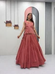 2MODERN CRUNCHY SILK PLAIN LEHENGA CHOLI WITH THREAD AND SEQUENCE WORK JACKET WEDDING WEAR WHOLESALE PRICE ETHNIC GARMENT (19)
