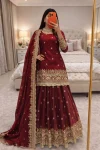 2MODERN FENDY SILK EMBROIDERY SEQUENCE WORK TOP LEHENGA WITH DUPATTA WEDDING WEAR WHOLESALE PRICE ETHNIC GARMENT (25)
