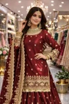 2MODERN FENDY SILK EMBROIDERY SEQUENCE WORK TOP LEHENGA WITH DUPATTA WEDDING WEAR WHOLESALE PRICE ETHNIC GARMENT (25)