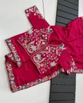 2MODERN RANGOLI SILK EMBROIDERY SEQUENCE WITH MULTI THREAD AND CUT WORK LACE SAREE WITH STITCHED BLOUSE WEDDING WEAR WHOLESALE PRICE ETHNIC GARMENT (22)