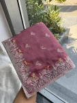 2MODERN RANGOLI SILK EMBROIDERY WORK LACE BORDER SAREE WITH UNSTITCHED BLOUSE FESTIVE WEAR WHOLESALE PRICE ETHNIC GARMENT (13)