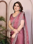 2MODERN RANGOLI SILK EMBROIDERY WORK LACE BORDER SAREE WITH UNSTITCHED BLOUSE FESTIVE WEAR WHOLESALE PRICE ETHNIC GARMENT (13)