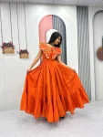 2MODERN ROMAN EMBROIDERY THREAD & KHATLI WORK GOWN FESTIVE WEAR WHOLESALE PRICE ETHNIC GARMENT (2)