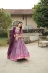 2MODERN SHIMMER WEAVING BORDER AND SILVER-GOLDEN ZARI DETAILING AND BORDER WORK LEHENGA CHOLI WITH DUPATTA FESTIVE WEAR WHOLESALE PRICE ETHNIC GARMENT (29)