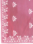 2MODERN SOFT NET CONTRAST PALLU CHIKANKARI EMBROIDERY WORK SAREE WITH UNSTITCHED BLOUSE PARTY WEAR WHOLESALE PRICE ETHNIC GARMENT (4)