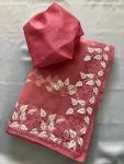 2MODERN SOFT NET CONTRAST PALLU CHIKANKARI EMBROIDERY WORK SAREE WITH UNSTITCHED BLOUSE PARTY WEAR WHOLESALE PRICE ETHNIC GARMENT (4)