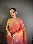 2NEW ARRIVAL BANARASI TISSUE SILK WEAVING ZARI WORK SAREE WITH UNSTITCHED BLOUSE FESTIVE WEAR WHOLESALE PRICE ETHNIC GARMENT (31)
