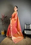 2NEW ARRIVAL BANARASI TISSUE SILK WEAVING ZARI WORK SAREE WITH UNSTITCHED BLOUSE FESTIVE WEAR WHOLESALE PRICE ETHNIC GARMENT (31)