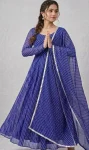 2NEW ARRIVAL GEORGETTE PRINT WORK GOWN WITH DUPATTA FESTIVE WEAR WHOLESALE PRICE ETHNIC GARMENT (9)