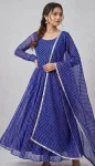 2NEW ARRIVAL GEORGETTE PRINT WORK GOWN WITH DUPATTA FESTIVE WEAR WHOLESALE PRICE ETHNIC GARMENT (9)