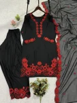 2RICH LOOK CREPE SILK SEQUENCE EMBROIDERY WORK TOP PATIYALA WITH DUPATTA CASUAL WEAR WHOLESALE PRICE ETHNIC GARMENT (1)