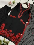 2RICH LOOK CREPE SILK SEQUENCE EMBROIDERY WORK TOP PATIYALA WITH DUPATTA CASUAL WEAR WHOLESALE PRICE ETHNIC GARMENT (1)