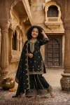 2RICH LOOK GEORGETTE EMBROIDERY, 5 MM SEQUENCE & CODING & MOTI WORK TOP PALAZZO WITH DUPATTA FESTIVE WEAR WHOLESALE PRICE ETHNIC GARMENT (8)