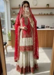 2RICH LOOK GEORGETTE SEQUENCE & ZARI EMBROIDERY WITH PEARL MOTI WORK TOP SHARARA WITH DUPATTA FESTIVE WEAR WHOLESALE PRICE ETHNIC GARMENT (45)