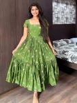 2RICH LOOK MUL CHANDERI EMBROIDERY THREAD WORK ONE PIECE DRESS DAILY WEAR WHOLESALE PRICE ETHNIC GARMENT (12)