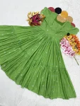 2RICH LOOK MUL CHANDERI EMBROIDERY THREAD WORK ONE PIECE DRESS DAILY WEAR WHOLESALE PRICE ETHNIC GARMENT (12)