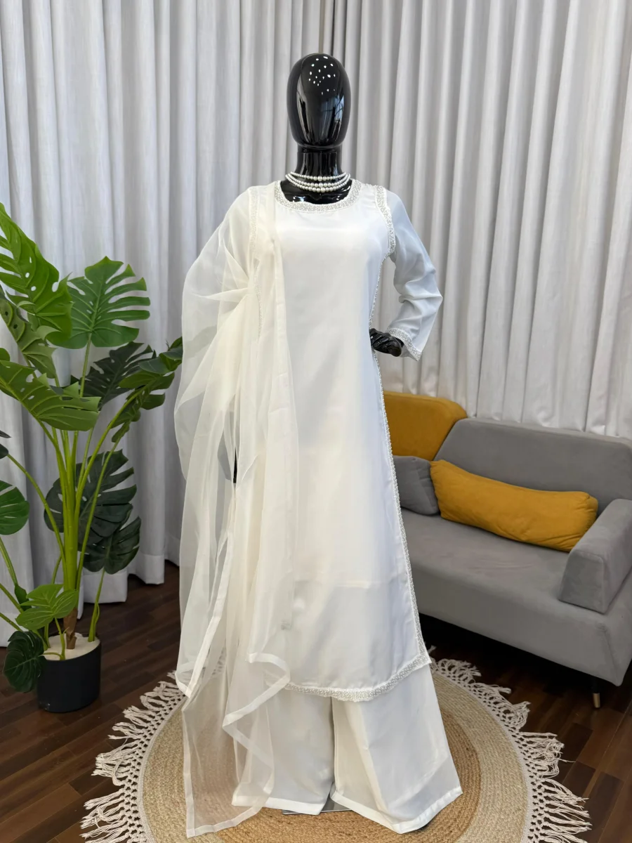 2RICH LOOK NATURAL CREPE BEADS LACE BORDER WORK TOP PALAZZO WITH DUPATTA FESTIVE WEAR WHOLESALE PRICE ETHNIC GARMENT (26)