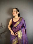 2TRENDING BANARASI TISSUE BUTTI WORK WITH HEAVY BORDER SAREE WITH UNSTITCHED BLOUSE FESTIVE WEAR WHOLESALE PRICE ETHNIC GARMENT (24)