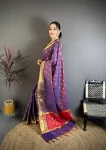 2TRENDING BANARASI TISSUE BUTTI WORK WITH HEAVY BORDER SAREE WITH UNSTITCHED BLOUSE FESTIVE WEAR WHOLESALE PRICE ETHNIC GARMENT (24)