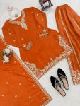2TRENDING NATURAL CREPE THREAD WITH SEQUENCE & FANCY LACE WORK TOP PALAZZO WITH DUPATTA FESTIVE WEAR WHOLESALE PRICE ETHNIC GARMENT (4)