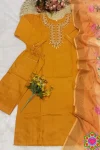 2TRENDING SLUB COTTON CUT PASTE EMBROIDERY WORK TOP BOTTOM WITH DUPATTA OFFICE WEAR WHOLESALE PRICE ETHNIC GARMENT (7)