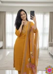 2TRENDING SLUB COTTON CUT PASTE EMBROIDERY WORK TOP BOTTOM WITH DUPATTA OFFICE WEAR WHOLESALE PRICE ETHNIC GARMENT (7)