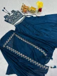 38FANCY VICHITRA SILK EMBROIDERY MOTI BEADS & SEQUENCE WORK LEHENGA CHOLI WITH SHRUG STYLE DUPATTA WEDDING WEAR WHOLESALE PRICE ETHNIC GARMENT (17)