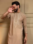 3DESIGNER ARMANI LACHKO EMBROIDERY SEQUENCE WORK MEN’S KURTA PAYJAMA FESTIVE WEAR WHOLESALE PRICE ETHNIC GARMENT (16)