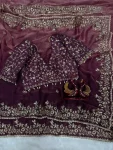 3DESIGNER FENDY CHIFFON SEQUENCE EMBROIDERY WORK SAREE WITH UNSTITCHED BLOUSE WEDDING WEAR WHOLESALE PRICE ETHNIC GARMENT (13)