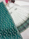 3DESIGNER GEORGETTE EMBROIDERY SEQUENCE WORK WITH FANCY BORDER GOWN BOTTOM WITH DUPATTA FESTIVE WEAR WHOLESALE PRICE ETHNIC GRAMENT (35)