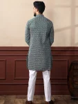 3DESIGNER KHADI SILK SEQUENCE EMBROIDERY CHIKANKARI WORK MEN’S ONLY KURTA FESTIVE WEAR WHOLESALE PRICE ETHNIC GARMENT (12)