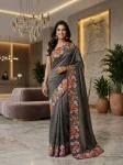 3DESIGNER MANIPURI SILK MULTI COLOUR THREAD EMBROIDERY WITH CUTWORK SAREE WITH UNSTITCHED BLOUSE WEDDING WEAR WHOLESALE PRICE ETHNIC GARMENT (26)