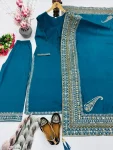 3DESIGNER ROMAN SILK EMBROIDERY SEQUENCE WORK TOP PALAZZO WITH DUPATTA FESTIVE WEAR WHOLESALE PRICE ETHNIC GARMENT (13)