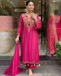 3FANCY CHANDERI SILK SEQUENCE CODING EMBROIDERY WORK TOP BOTTOM WITH DUPATTA FESTIVE WEAR WHOLESALE PRICE ETHNIC GARMENT (22)