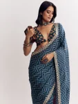 3MODERN MANIPURI SILK PRINTED WITH EMBROIDERY WORK LACE WORK SAREE WITH UNSTITCHED BLOUSE FESTIVE WEAR WHOLESALE PRICE ETHNIC GARMENT (5)
