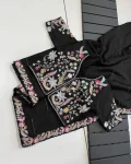 3MODERN RANGOLI SILK EMBROIDERY SEQUENCE WITH MULTI THREAD AND CUT WORK LACE SAREE WITH STITCHED BLOUSE WEDDING WEAR WHOLESALE PRICE ETHNIC GARMENT (14)