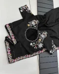 3MODERN RANGOLI SILK EMBROIDERY SEQUENCE WITH MULTI THREAD AND CUT WORK LACE SAREE WITH STITCHED BLOUSE WEDDING WEAR WHOLESALE PRICE ETHNIC GARMENT (14)
