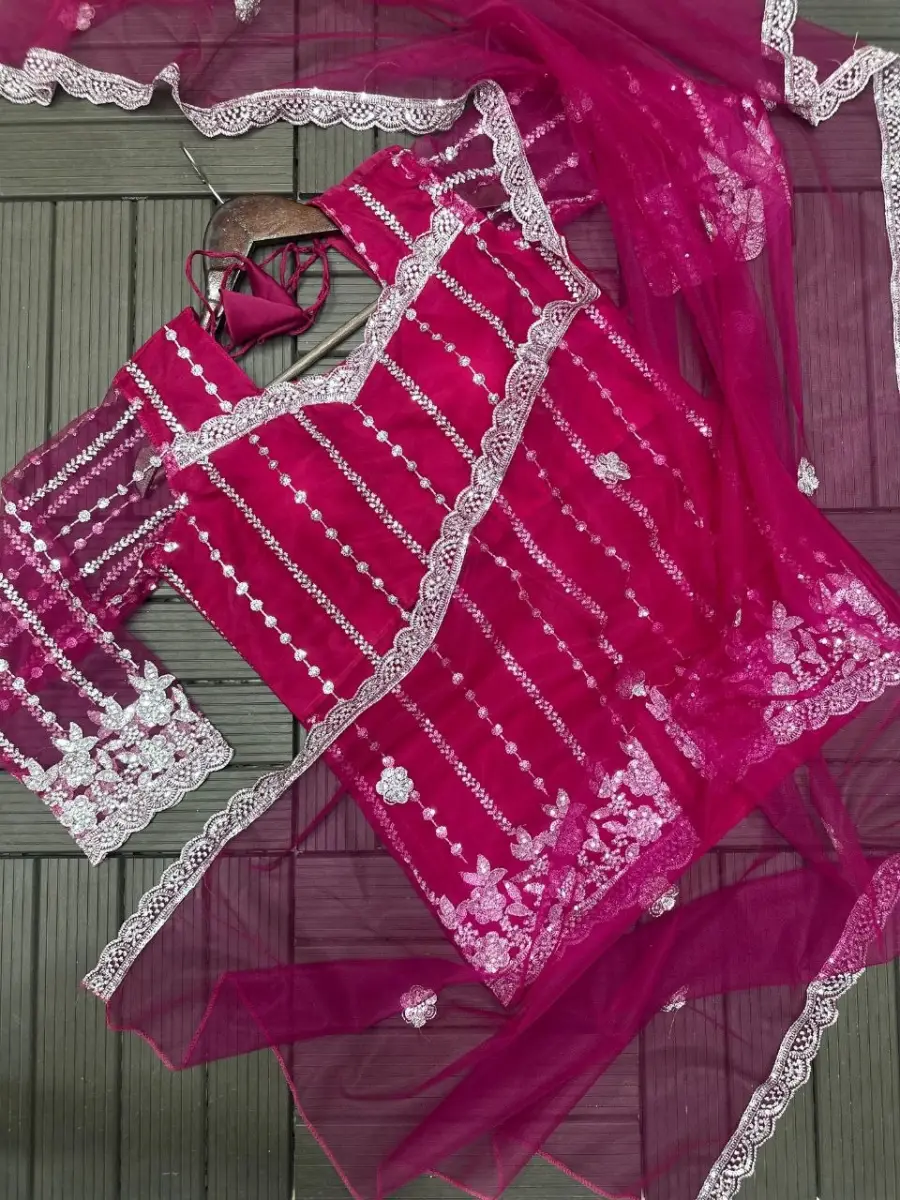 3MODERN RANGOLI SILK EMBROIDERY WORK LEHENGA KOTI WITH DUPATTA PARTY WEAR WHOLESALE PRICE ETHNIC GARMENT (17)