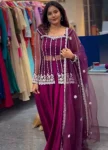 3MODERN RANGOLI SILK EMBROIDERY WORK LEHENGA KOTI WITH DUPATTA PARTY WEAR WHOLESALE PRICE ETHNIC GARMENT (20)