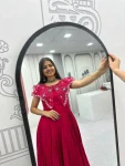 3MODERN ROMAN EMBROIDERY THREAD & KHATLI WORK GOWN FESTIVE WEAR WHOLESALE PRICE ETHNIC GARMENT (21)