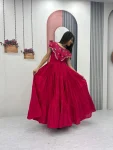 3MODERN ROMAN EMBROIDERY THREAD & KHATLI WORK GOWN FESTIVE WEAR WHOLESALE PRICE ETHNIC GARMENT (21)