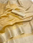 3NEW ARRIVAL BANARASI TISSUE SILK WEAVING ZARI WORK SAREE WITH UNSTITCHED BLOUSE FESTIVE WEAR WHOLESALE PRICE ETHNIC GARMENT (29)