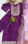 3NEW ARRIVAL SLUB COTTON CUT PASTE EMBROIDERY WORK TOP BOTTOM WITH DUPATTA FESTIVE WEAR WHOLESALE PRICE ETHNIC GARMENT (31)