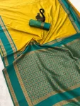 3NEW ARRIVAL TWO TONE SILK ZARI MOTIFS WITH WOVEN CONTRAST ZARI PALLU AND BORDER WORK SAREE WITH UNSTITCHED BLOUSE FESTIVE WEAR WHOLESALE PRICE ETHNIC GARMMENT (36)