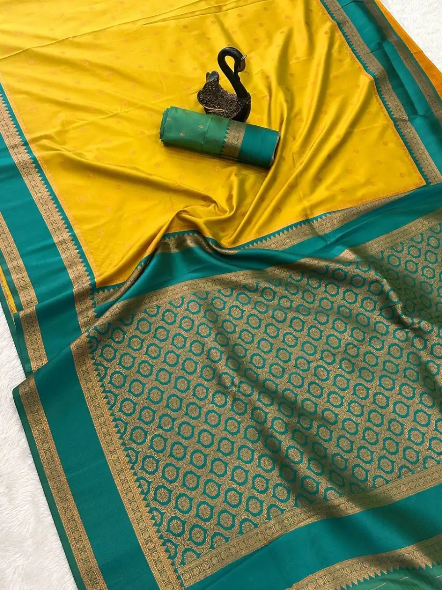 3NEW ARRIVAL TWO TONE SILK ZARI MOTIFS WITH WOVEN CONTRAST ZARI PALLU AND BORDER WORK SAREE WITH UNSTITCHED BLOUSE FESTIVE WEAR WHOLESALE PRICE ETHNIC GARMMENT (35)