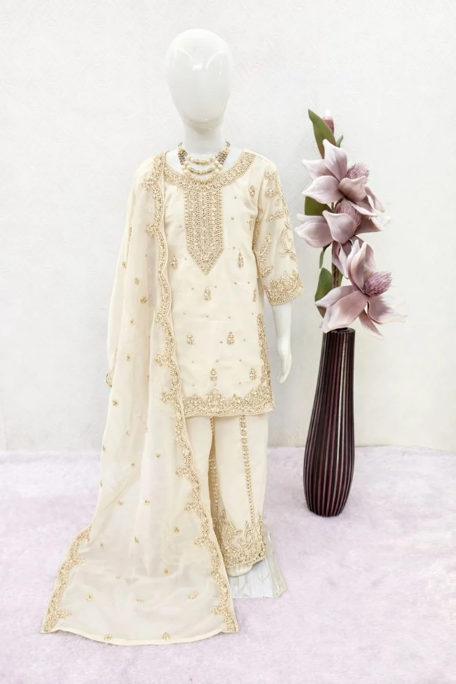 3RICH LOOK GEORGETTE EMBROIDERY, 5 MM SEQUENCE & CODING & MOTI WORK TOP PALAZZO WITH DUPATTA FESTIVE WEAR WHOLESALE PRICE ETHNIC GARMENT (11)