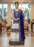 RICH LOOK GEORGETTE SEQUENCE & ZARI EMBROIDERY WITH PEARL MOTI WORK TOP SHARARA WITH DUPATTA PURPLE